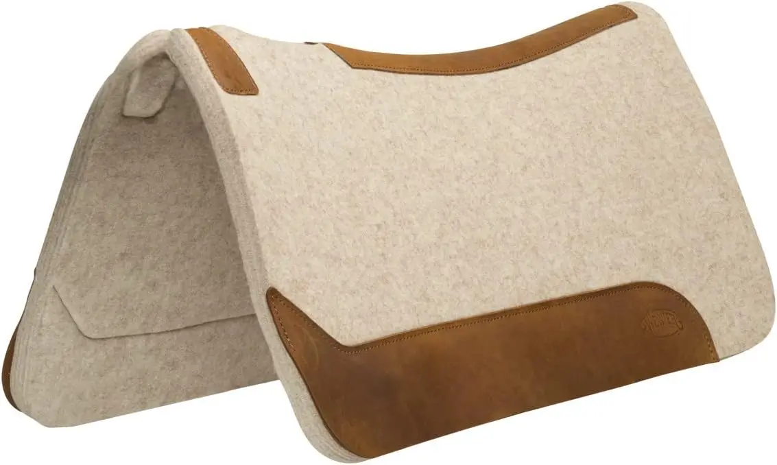 Weaver Leather Equine Contoured Wool Blend Felt Saddle Pad-Moisture-Wicking Blend for Comfort-All Purpose Equine Saddle Cush