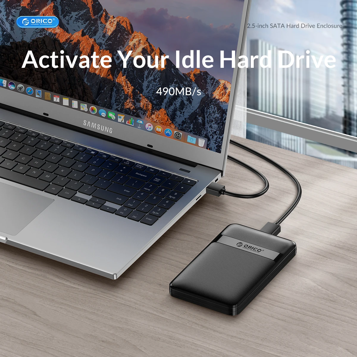 Orico Hdd Case 2.5 Polegada Sata para Usb3.0 Tipo-c Hdd Gabinete 6gbps Max Usb-c Externo Sata Hdd Gabinete Suporte Auto-sono - Imagem 3