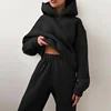 Women's Tracksuit Suit Autumn Fashion Warm Hoodie Sweatshirts Two Pieces Oversized Solid Casual Hoody Pullovers Long Pant Sets 3