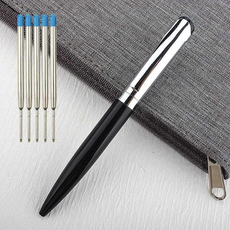 

1PCS Classic Luxury Ink Ballpoint Pen, Black Ink Medium Point 0.7mm Smooth Writing Metal Ball Point Pen Signature Pen