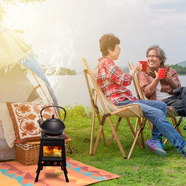 铁艺面板 27*27*34cm 黑色 可拆卸 片装便携式 野营火炉-15
