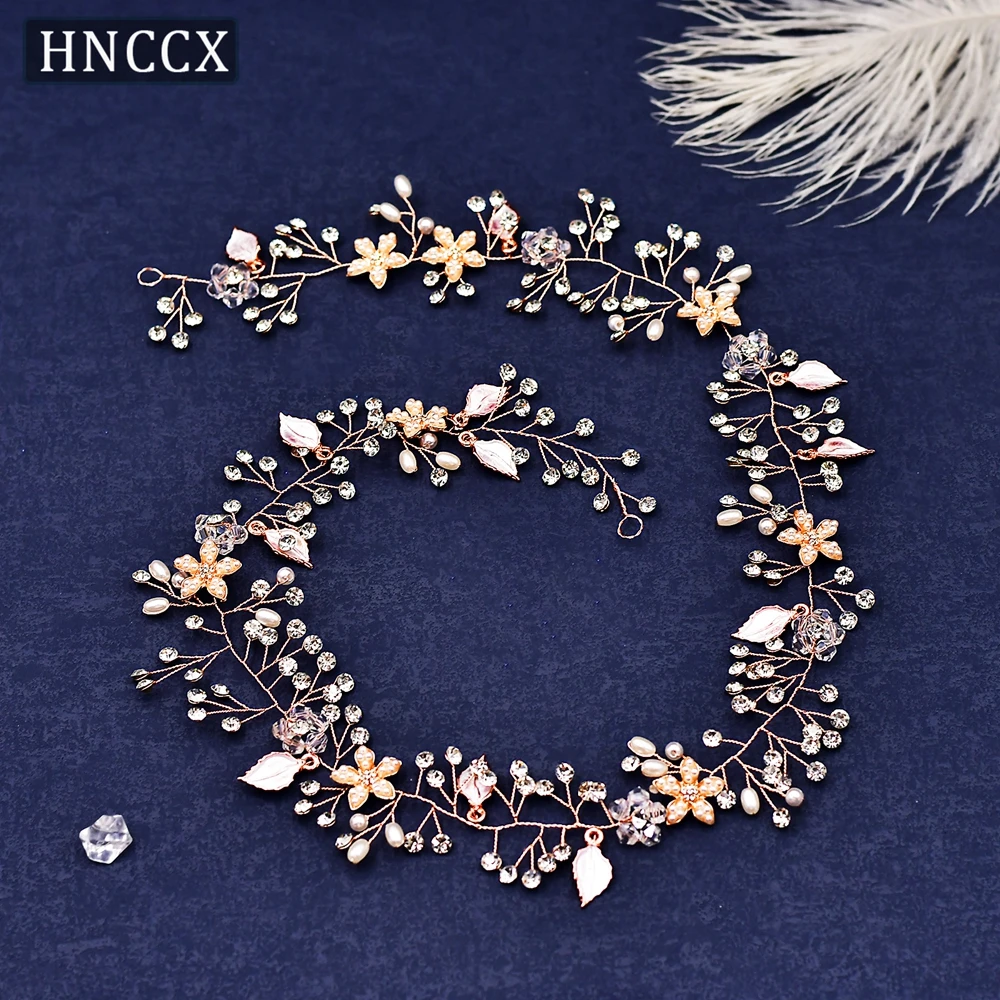 HNCCX Handmade Alloy Flower Rhinestone Wedding Hair Vine Elegant Girls Bridal Headband Hair Accessories Wedding Hair Tiara CP268