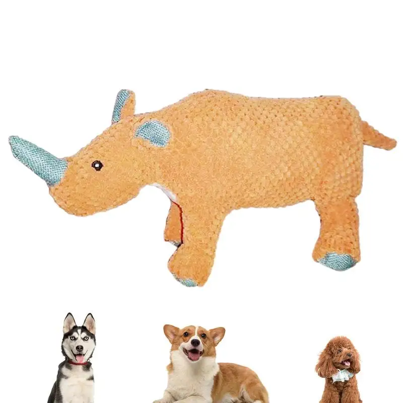 

Dog Chew Toy Interactive Elephant Rhinoceros Squeaky Toys Bite Resistant Pet Toys Oral Care Dog Supplies pet playing accessories