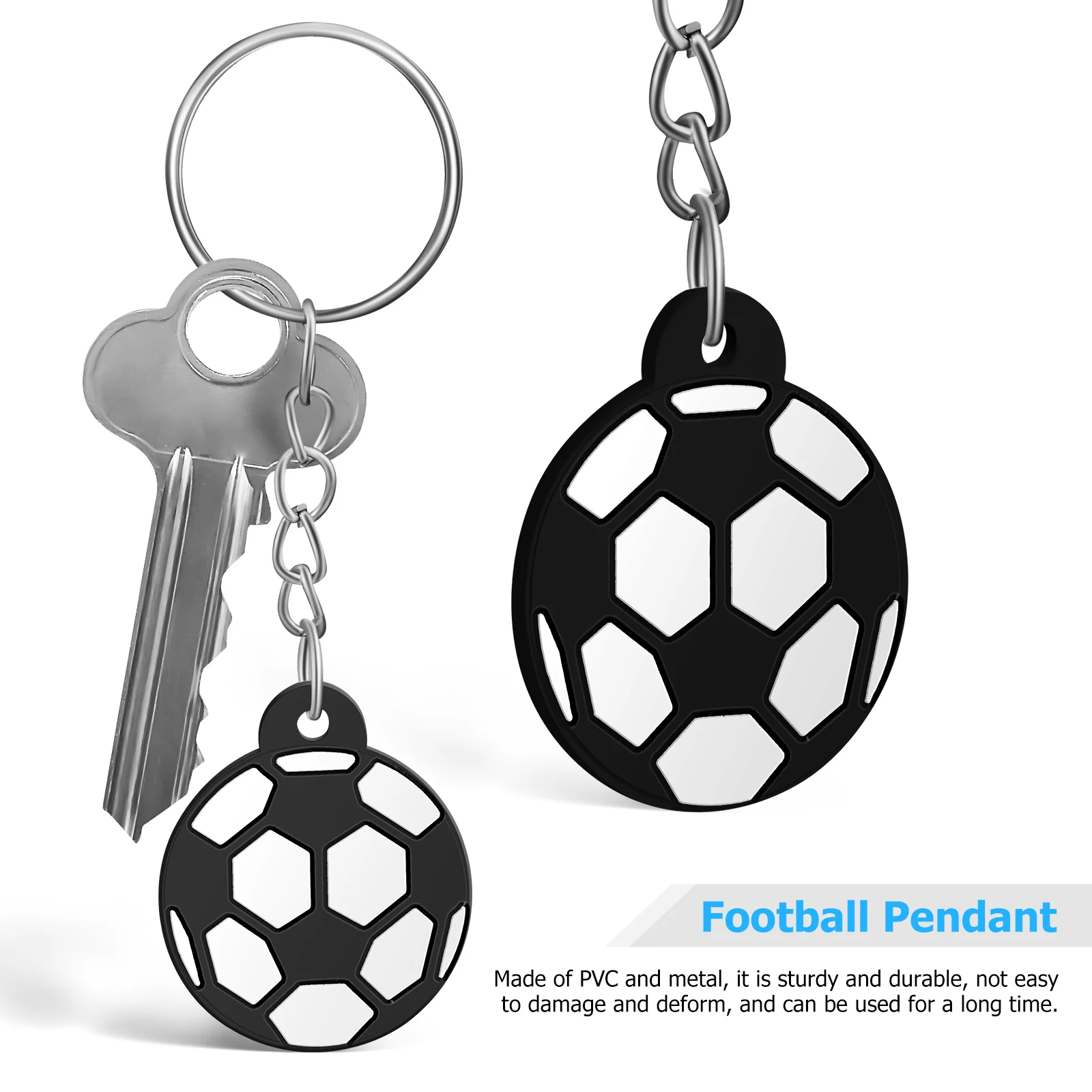24pcs Football Keychains Portable Keyrings With Soccer Pendants Party Favors Sport Keychains Carnival Game Reward Gifts football party toys handmade doll keychain