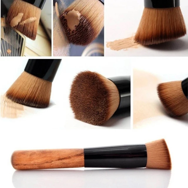 Wholesale 1pc mushroom shape powder blush makeup brush super soft  foundation angle flat kabuki brushes tool From m.