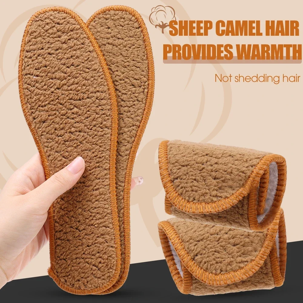 Description Picture 3 of item2/4pcs Winter Alpaca Wool Insoles Soft Plush Warm Thicken Foot Thermal Insert Unisex Breathable for Snow Boot Shoe Heat Paddings