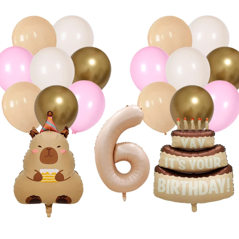 Cartoon Capybara Ballon Capybara Geburtstag Party Dekorationen Karamell Folie Nummer Baby Dusche Globos Geschenk Spielzeug – Detail 6