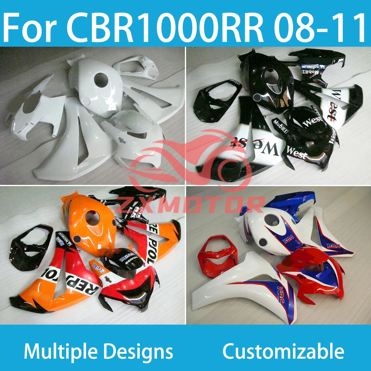 

Аксессуары для мотоциклов обтекатель для Honda CBR 1000RR 08 09 10 11 литье под давлением комплект обтекателей корпуса CBR 1000RR 2008-2011