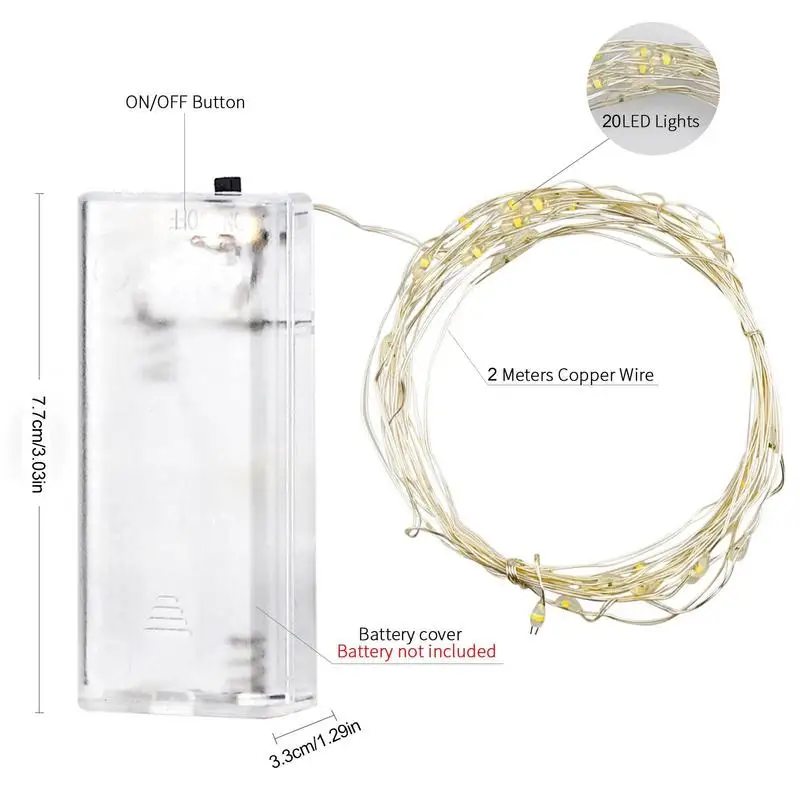Led Fairy Lights Copper Wire String Holiday Outdoor Lamp Garland For Christmas Tree Wedding Party Decoration