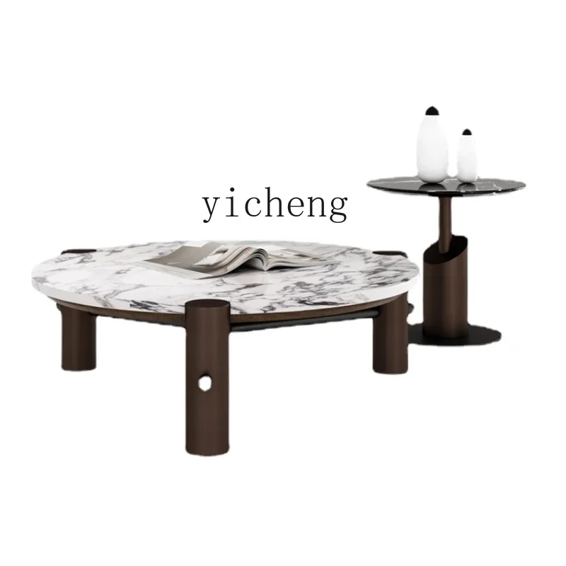 

ZC Minimalist Marble Living Room Coffee Table 2023 New Chic Design Coffee Table Size round Combination
