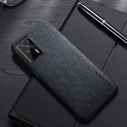 Luxury Leather Business Phone Case - Elegant and Simple Design for Realme GT Master (Black)