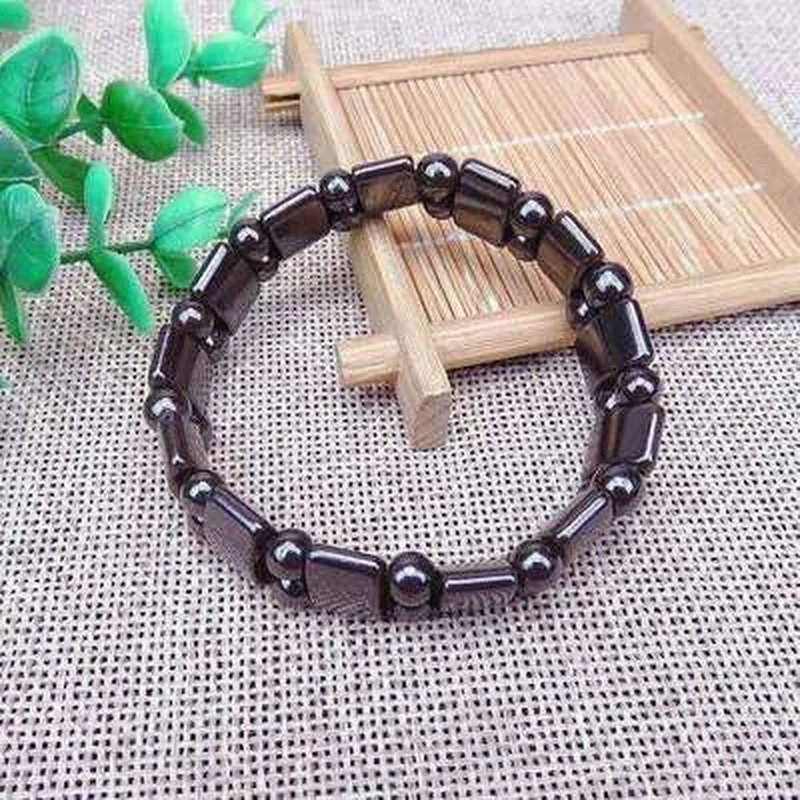 Hematite Energy Beaded Elastic Magnetic Therapy Loss Weight Bracelets for Men Women magnetic bracelet
