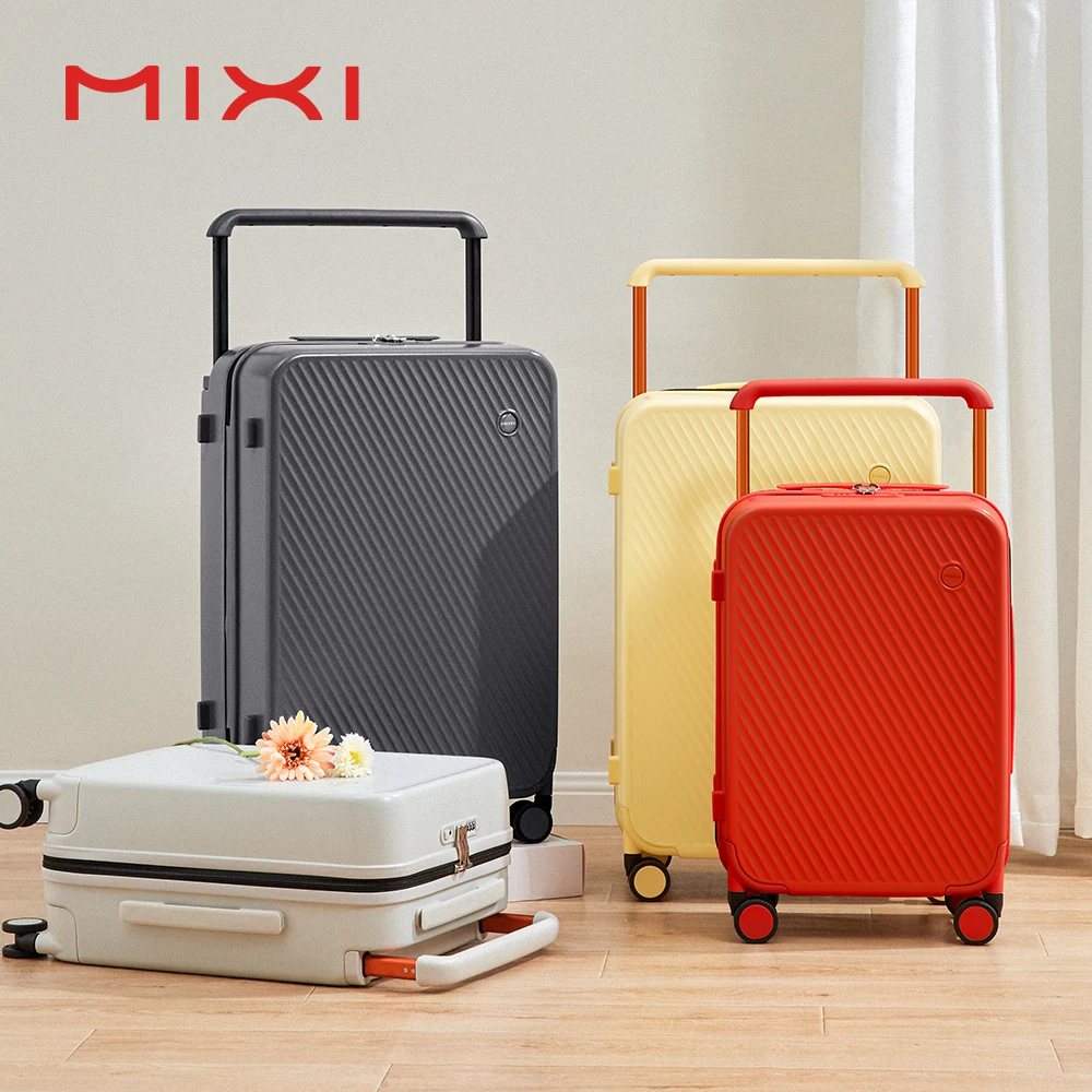 Mixi Gorgeous Wide Handle Suitcase 24" Travel Luggage Rolling Wheels Women Men 20" Carry On Cabin Hardside Patent Design M9276 1