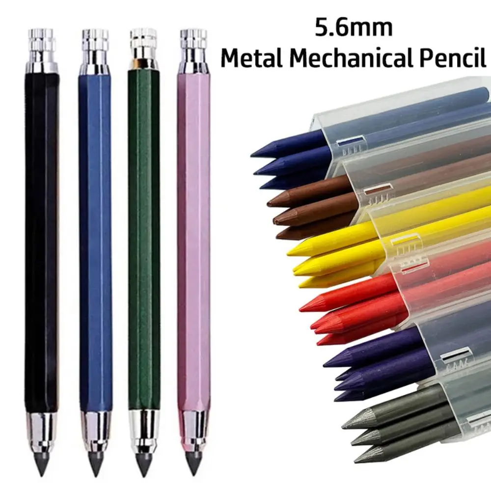 

5.6mm Mechanical Pencil 2B/4B/6B/8B Pencil Refill Drawing Writing Tool Movable Pencil Sketch Comics Design Metal