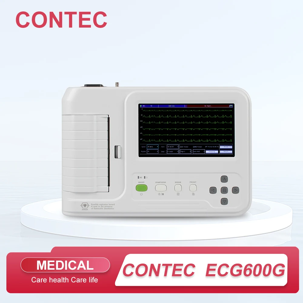 

CONTEC ECG600G Touch Screen Digital Electrokardiograph 6 Channels 12 Leads EKG Monitor with Thermal Printer