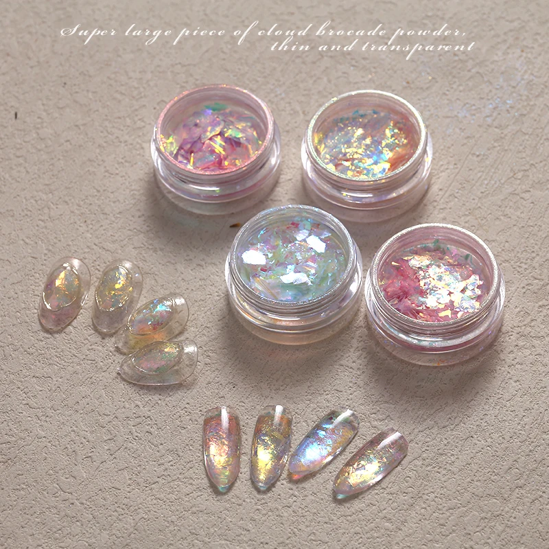 8 Colors Aurora Crystal Irregular Opal Flakes Nail Powder for Nails Professional DIY Manicure Decoration