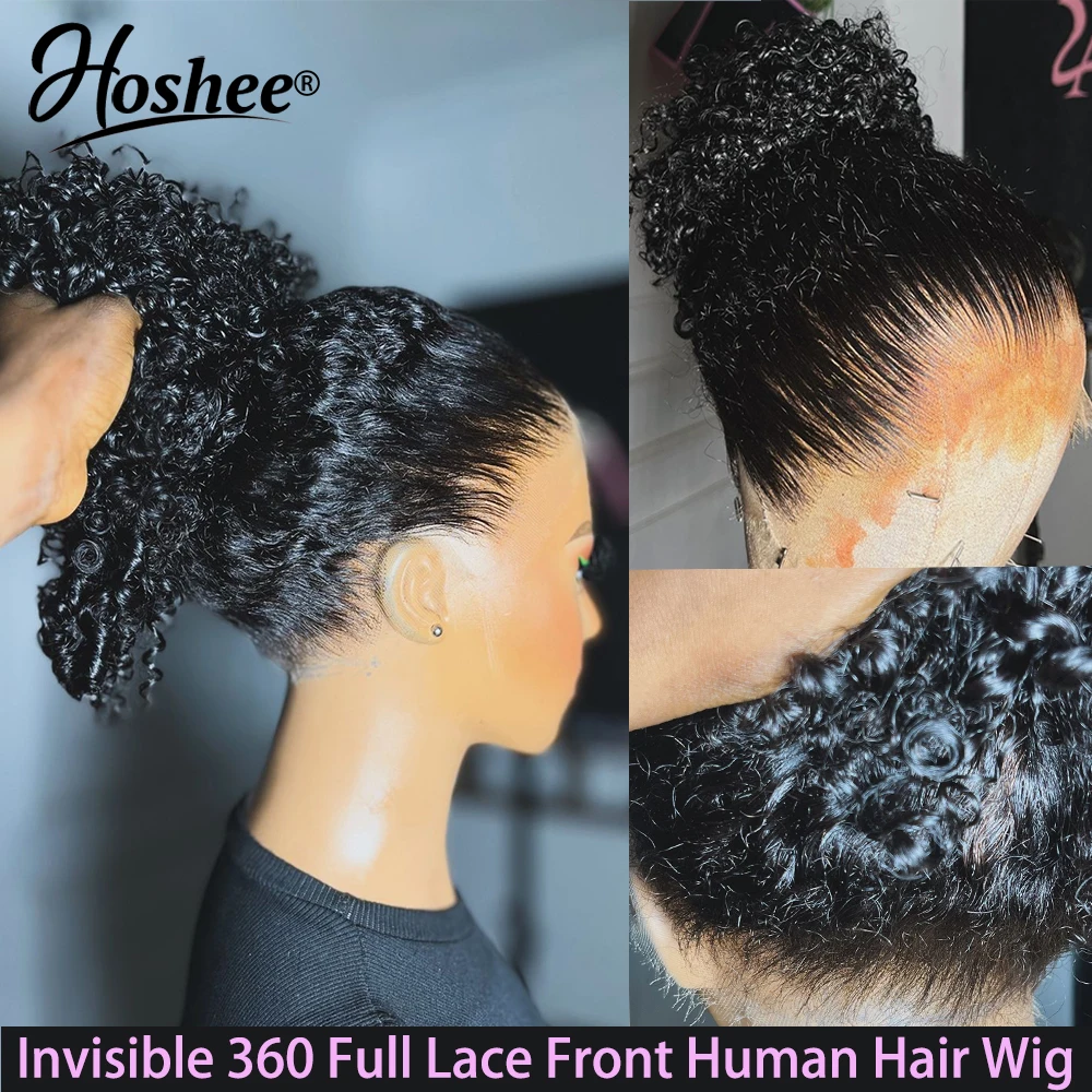 Deep Curly 360 Full Lace Human Hair Wig Brazilian 13x4 Lace Front Human Hair Wig With Circle Edges 250% 13x6 Remy