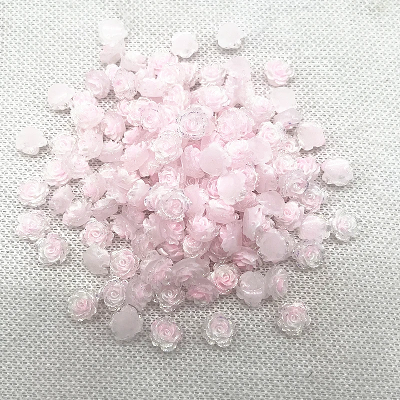 30pcs High Quality Glitter Resin Rose Flowers for Jewelry and DIY Nail Art
