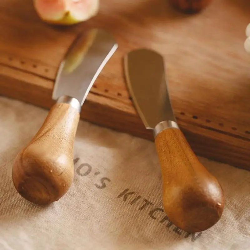 Dessert Cheese Cream Cutter Tools Kitchen Wooden Handle Butter Cutter Knife Slicer Knives Toast Breakfast Utensil Jam Spreaders