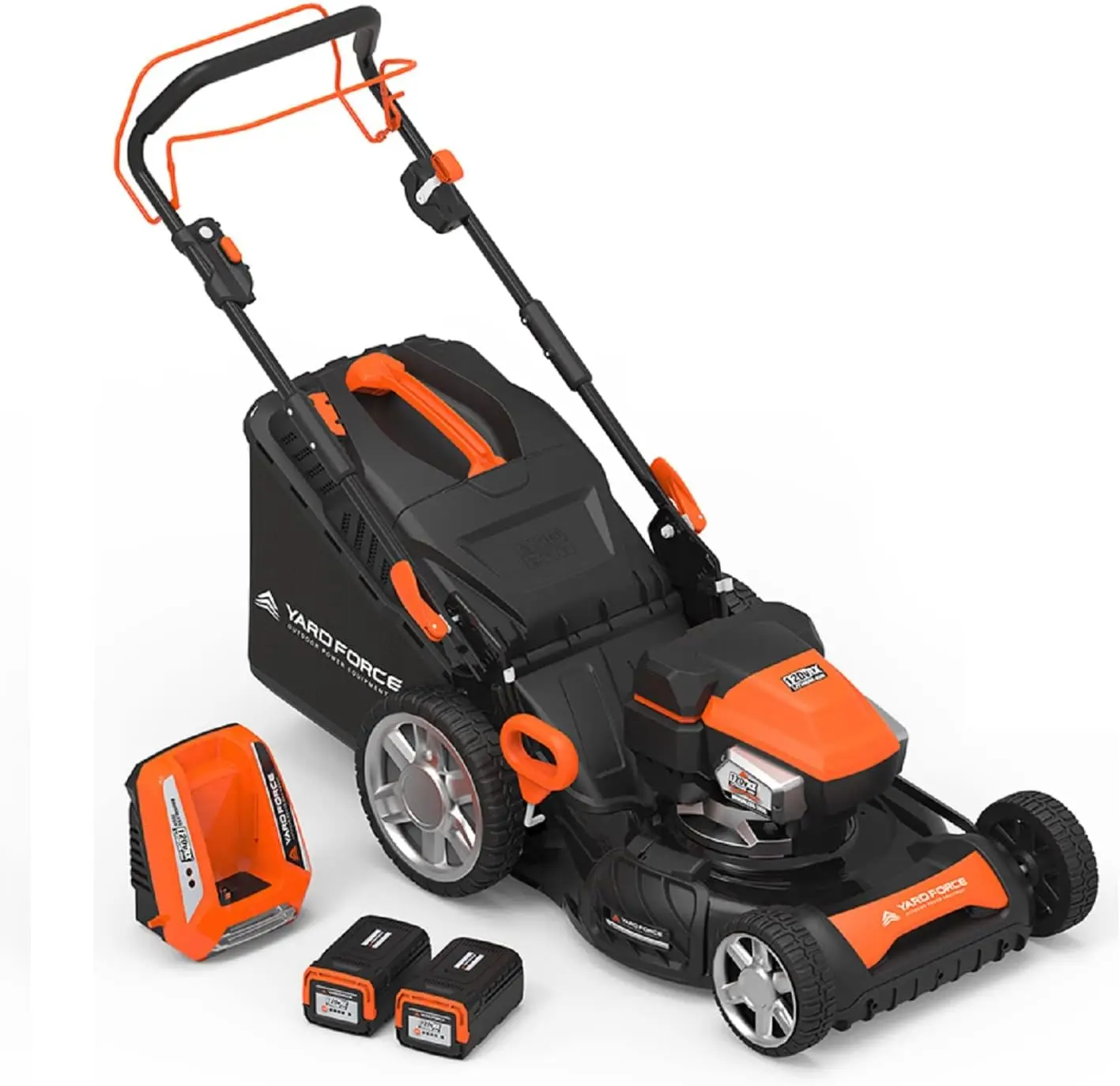 YOLMX225300 120V 2.5Ah x 2 Lithium-Ion 22&rdquo; SP 3-in-1 Mower Torque-Sense One Size Black/Orange deck including everything