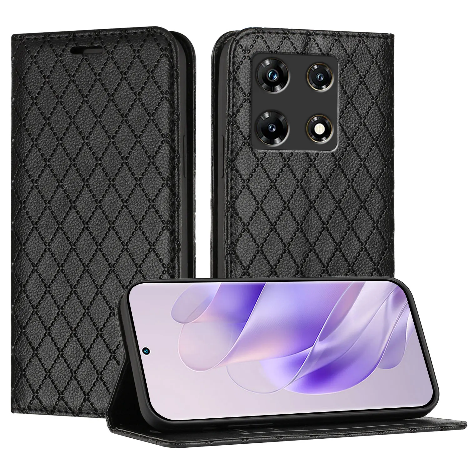 Leather Flip Phone Case with Stand and Card Holder