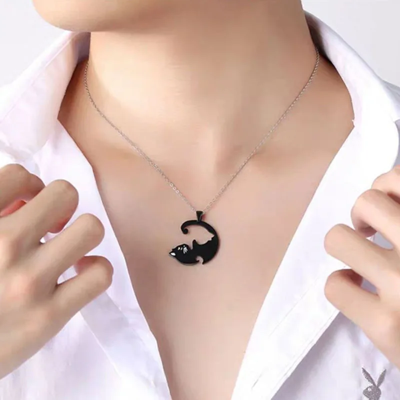 Colgantes Ying Y Yang Collares BFF Yin Yang Para Mejores Amigos - Acero Inoxidable - 70 Cm - Regalo Perfecto Pareja Collares Hombre
