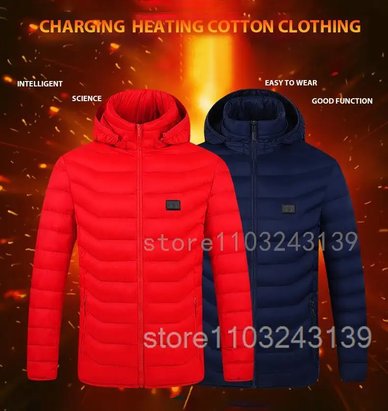 Description Picture 2 of itemHeated Jacket Autumn Winter Men's Women's Warm Vest Heated Vests Coat USB Electric Heating Jacket Heated Hunting Hiking Camping