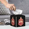 Delta Sigma Theta Sorority Tissue Box Cover Square Tissue Holder with Belt Bottom Leather Napkin Holder for Vanity Countertop 5