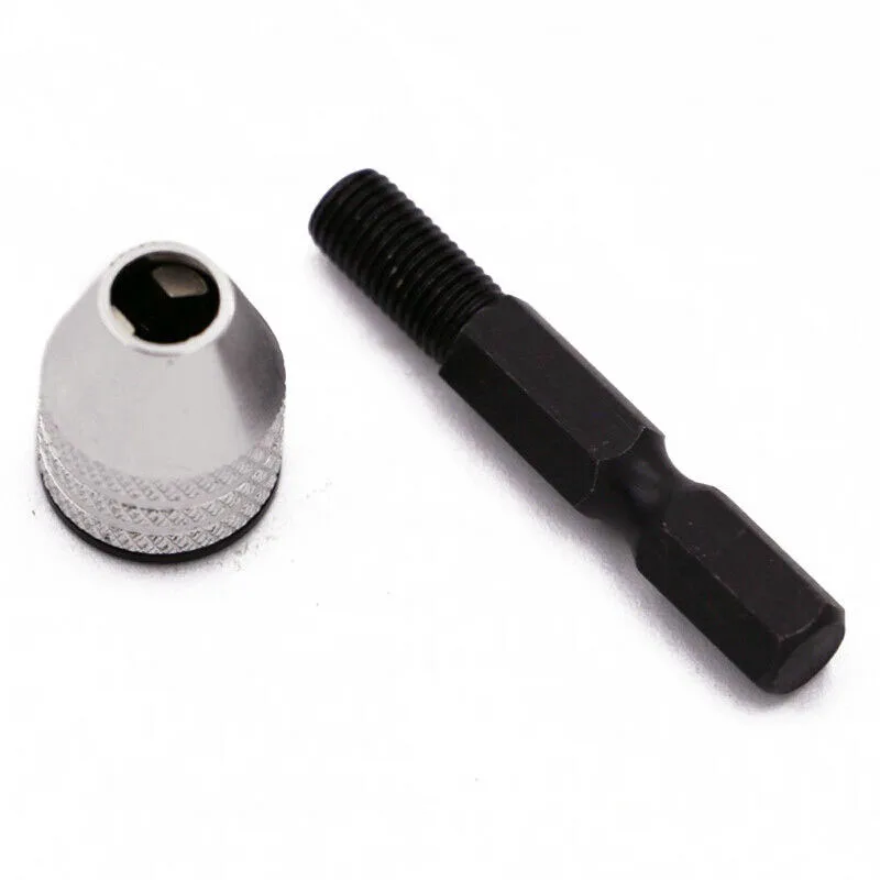 

1/4 Inch Hex Shank Drill Keyless Drill Chuck Alloy Black Silver Adapter Drill Bit Instantly Convert Impact Driver Quick Change