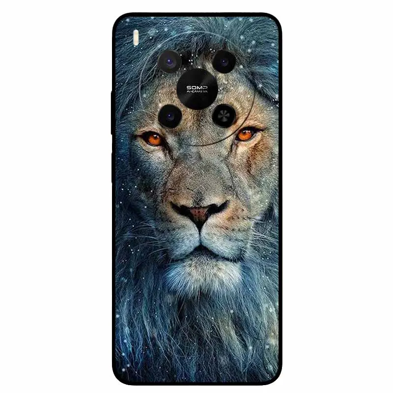 Lion Cat Black Soft Silicone Fashion Phone Case - Protective TPU Coque
