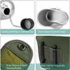 Outdoor Canteen Cookware Set Canteen Cup Portable Water Bottle with Grab Handle Cup for Outdoor Camping Hiking 5