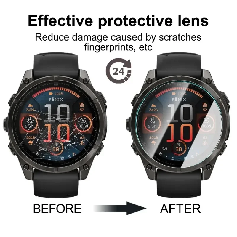 Garmin Fenix Anti-Scratch HD Clear Tempered Glass Screen Protector Films