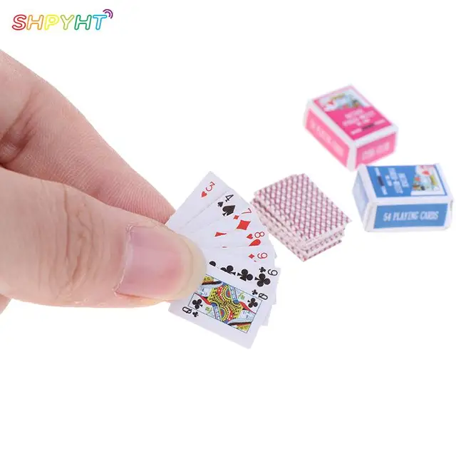 Cute 1:12 Miniature Games Poker Mini Dollhouse Playing Cards Miniature For Dolls Accessory Home Decoration High Quality 1