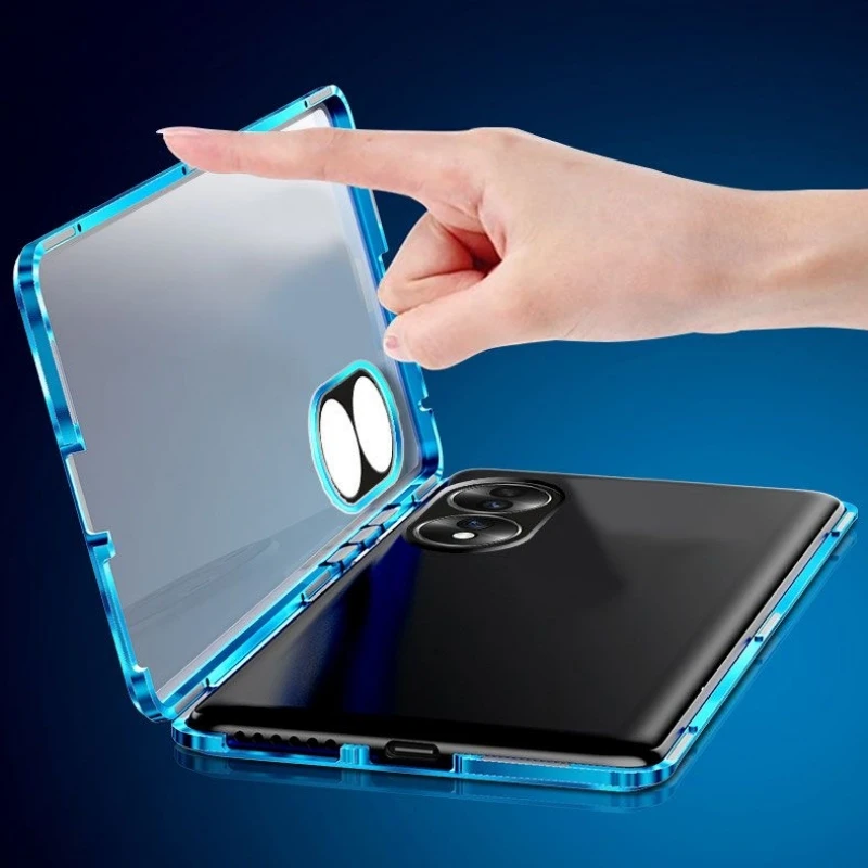 Premium 360° Magnetic Adsorption Metal & Tempered Glass Protective Case - Double Sided Full Coverage Bumper