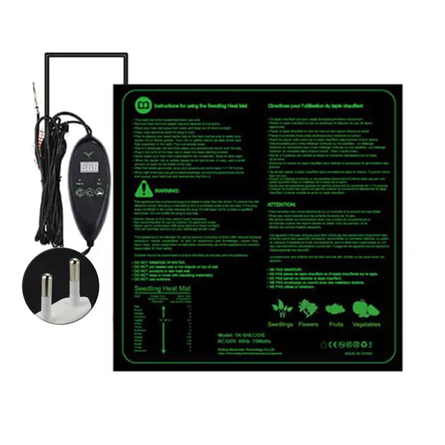 Hüllők Uk Eu Dugó Üvegházhatású Palánta Hőszőnyeg Sörfőzés Ip67 Vízálló Csírázás Multifunkcionális Pvc Digitális Termosztáttal - Image 5