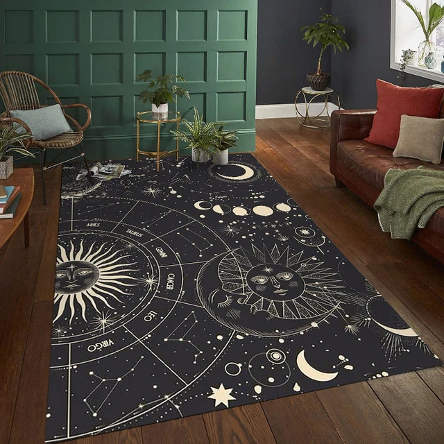 Tarot Moon Sun Carpet for Living Room Home Decoration Sofa Table Large Area Rugs Bedroom Bedside Floor Mat Witch Gothic Carpet 3