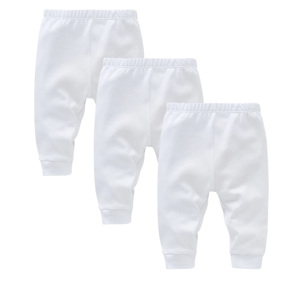 0-12M Cotton Newborn Baby 3 Pcs/lot Boy Girl Pants Solid Long Trousers Casual Baby Leggings For Girls Boys Spring Autumn baby trousers cotton pants baby leggings