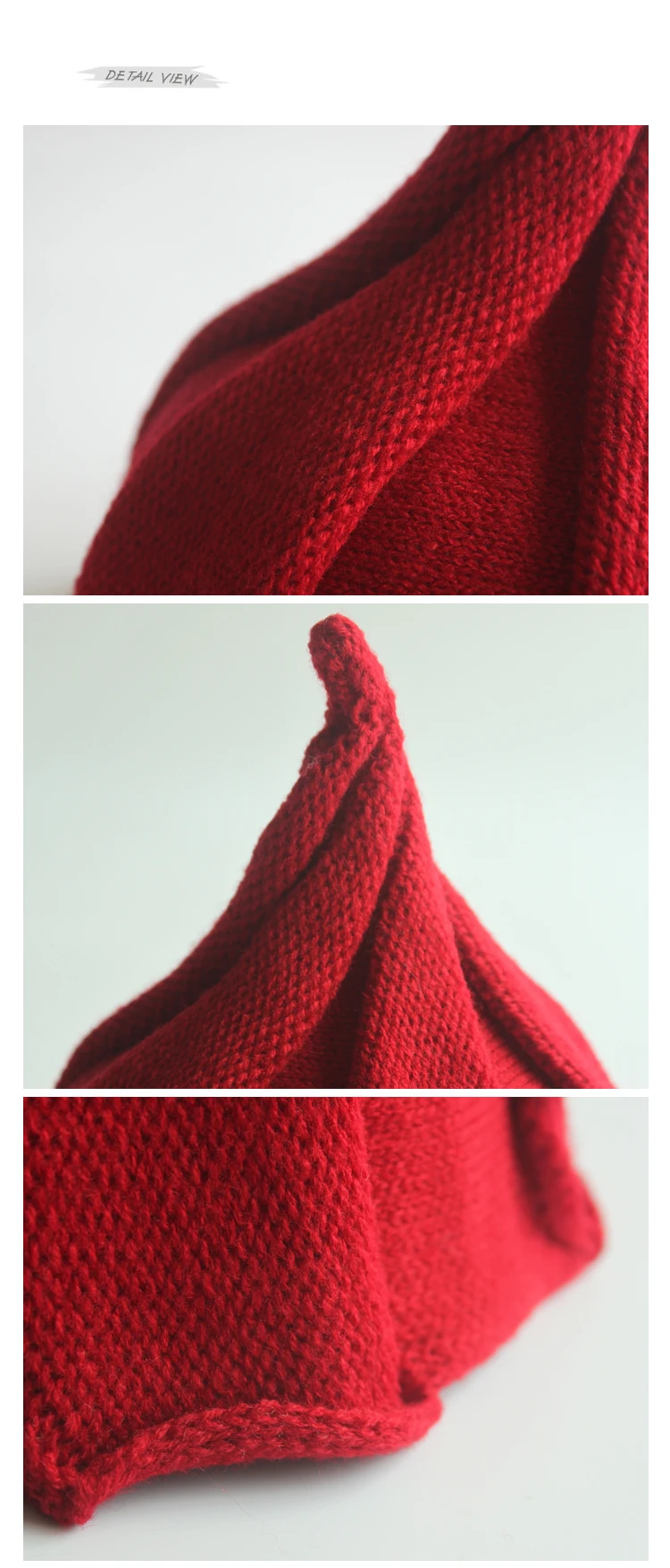 Ensemble De Bonnet Tricoté En Laine Pour Bébé, Automne Et Hiver Rouge 12324824