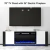 70" TV Stand for TVs Up To 80", Entertainment Center with 36" Electric Fireplace, Modern TV Console Table with Remote Control 2
