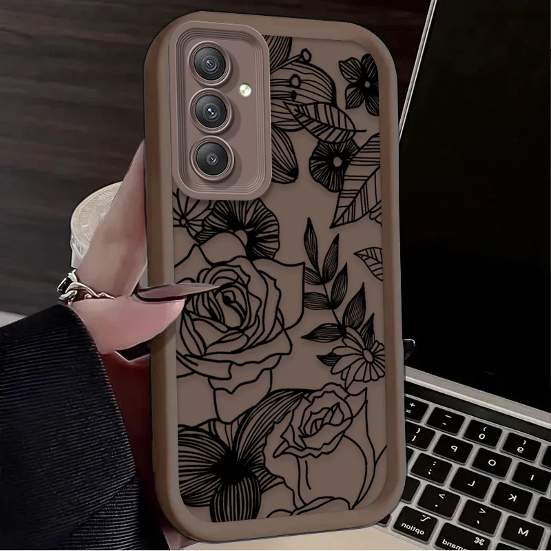 Retro Black Flower Phone Case Cover