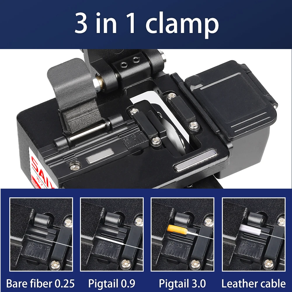 SAIVXIAN A8 High Precision Fiber Cleaver 24 Surface Blade FTTH Fiber Optic Cable Cutting Knife Tools With Waste Fiber Box