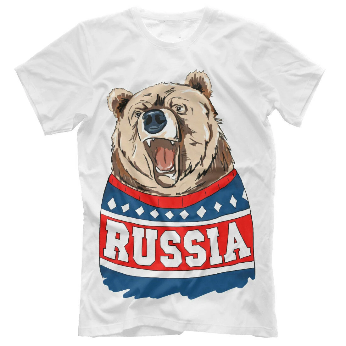 

Russia Moscow Soviet Union Patriotic Bear T-Shirt. Summer Cotton Short Sleeve O-Neck Mens T Shirt New S-3XL