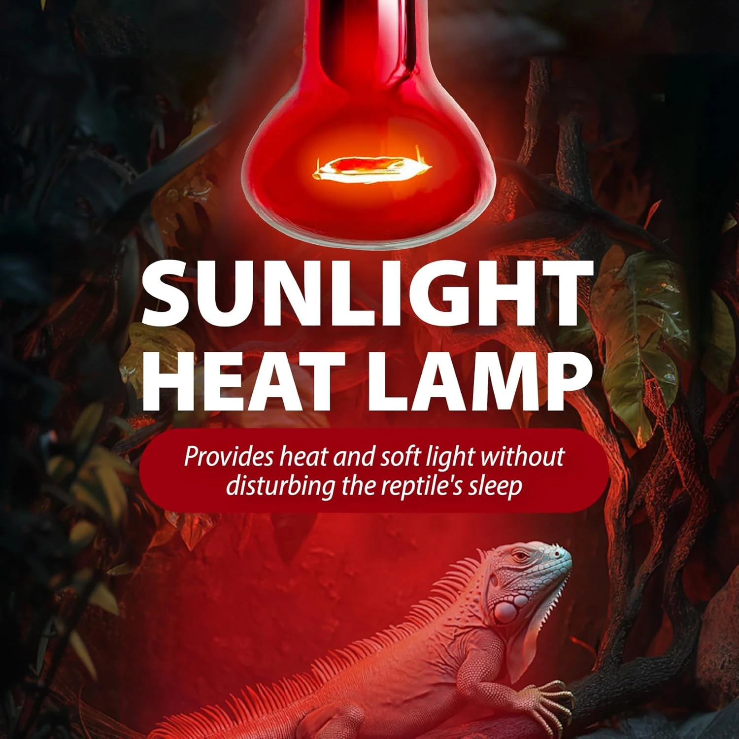 Reptile Sunlight Infrared Heating Lamp UVA Basking Bulb Amphibian Heating Light Terrarium Supplies for Turtle Lizard Snake 100W