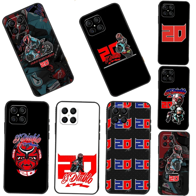 Moto No.20 Fabio Quartararo Per Huawei Honor 50 X9 X8 X7 Magic4 Pro P50 P20 P40 P30 Lite P Smart Z 2021 Nova 5T Case