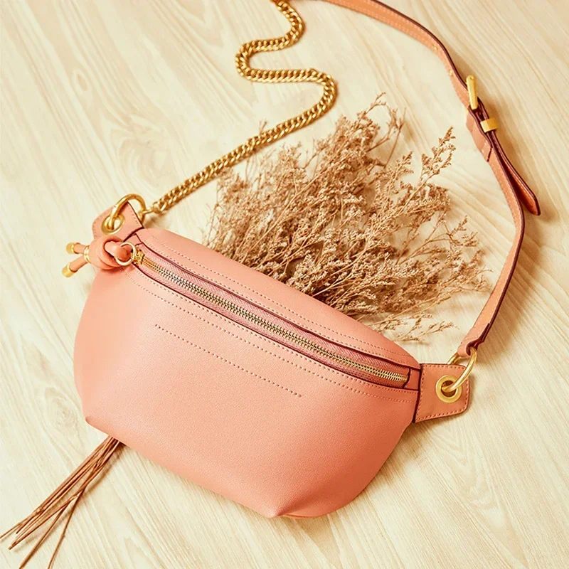 Genuine Leather Fanny Pack for Women Outdoor Sport Travel