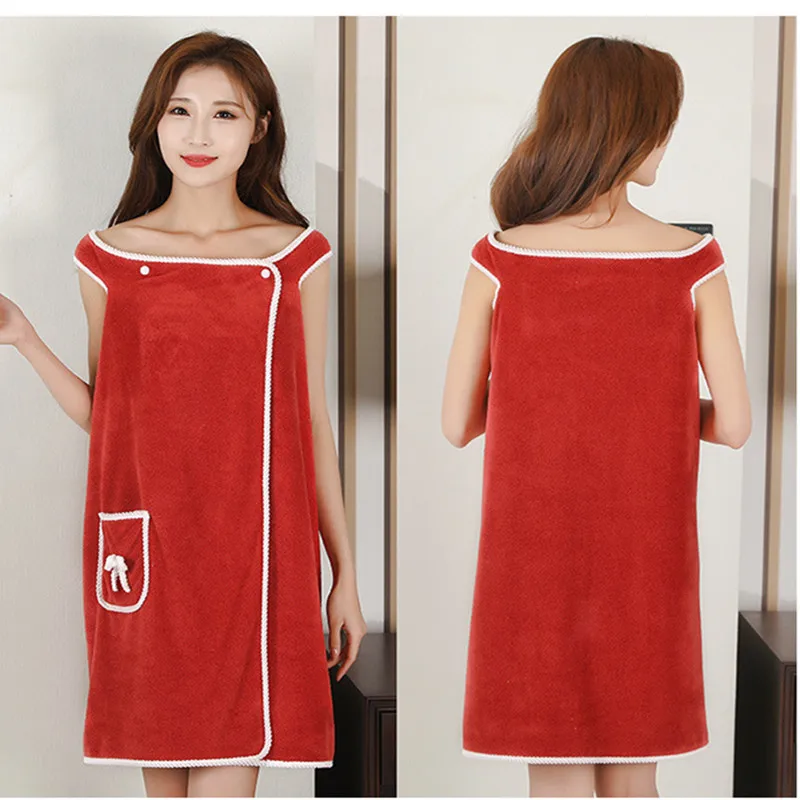 Thickened wearable bath towel, microfiber bathrobe, soft water