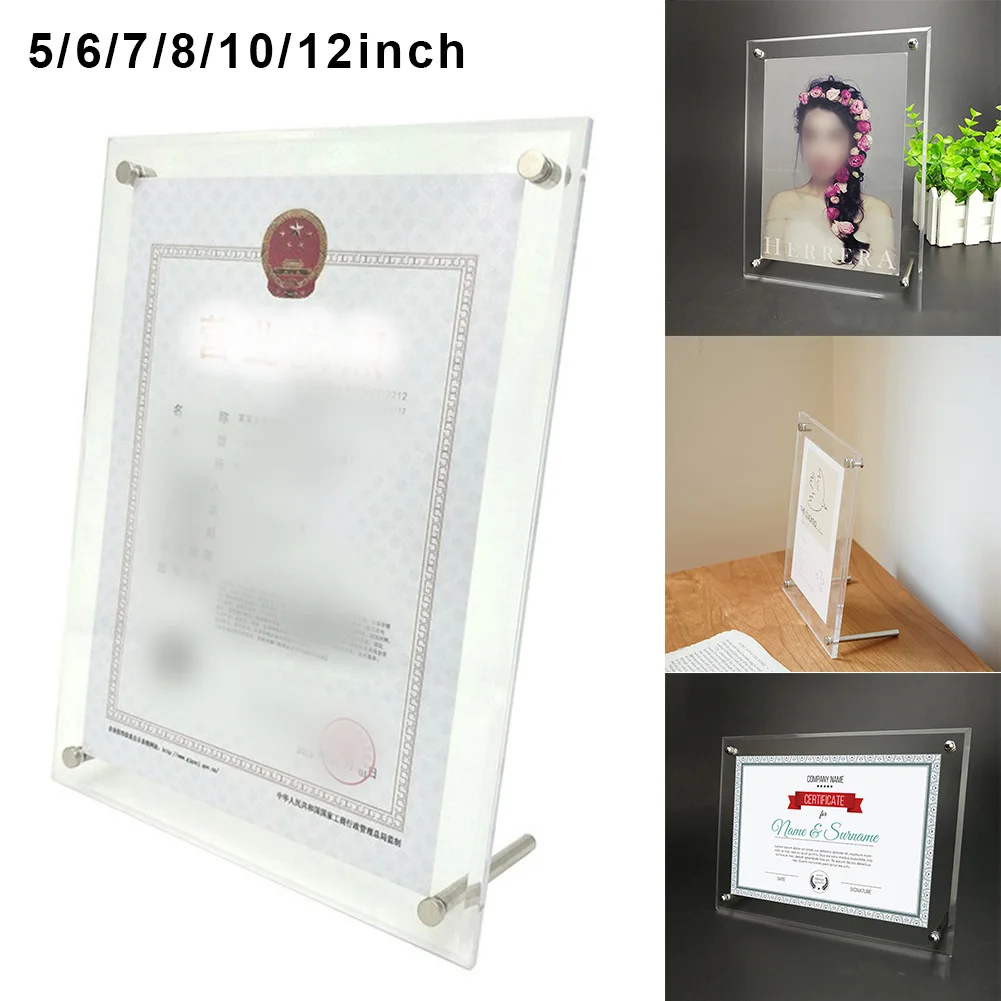 

Acrylic Photo Frame Transparent Painting Art Table Business License Frame Idol Photocard Holder Desktop Ornament Home Decoration