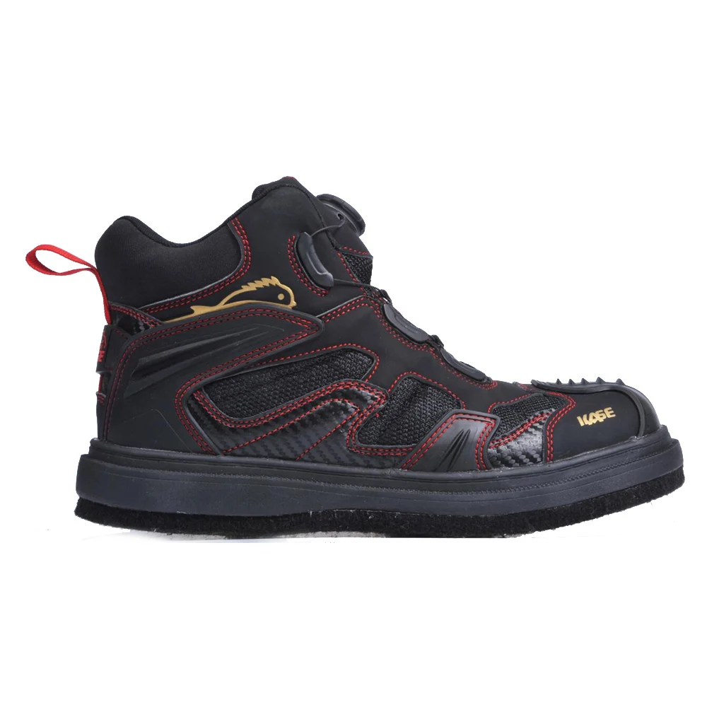 Self-lock Hunting Hiking Fishing Waders Rocking Fishing Shoes Felt Sole With Nails Waders Mesh Fabric Boots Aqua Shoes