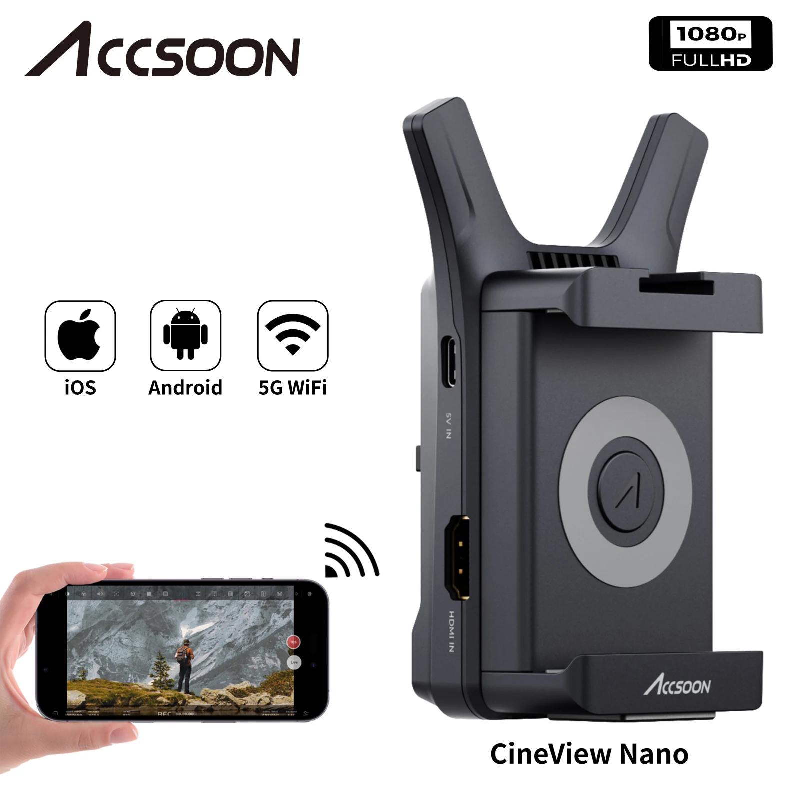 Accsoon CineView HE Trasmettitore Video Wireless 1080P 60FPS - Per Dirette E Videografi Professionali - Foto 6