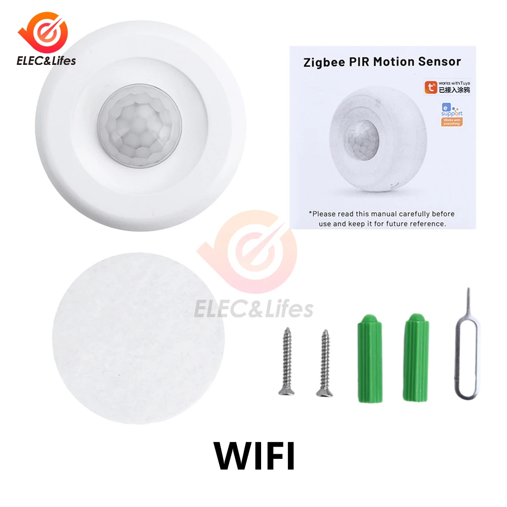 Tuya WiFi Akıllı PIR Hareket Algılama Sensörü Güvenlik Hırsız Alarm Sensörü Akıllı Yaşam Uygulama Kontrolü Desteği Alexa Google Home